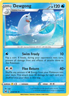 Dewgong 034/196 Rare card from Lost Origin