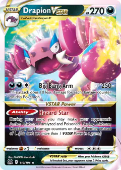 Drapion VSTAR 119/196 Rare Holo VSTAR card from Lost Origin