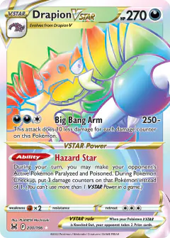Drapion VSTAR 200/196 Rare Rainbow card from Lost Origin