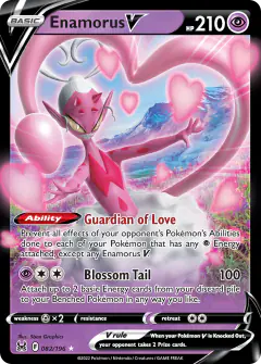 Enamorus V 082/196 Rare Holo V card from Lost Origin