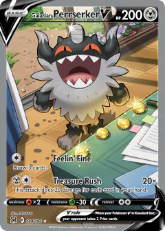 Galarian Perrserker V 184/196 Rare Ultra card from Lost Origin