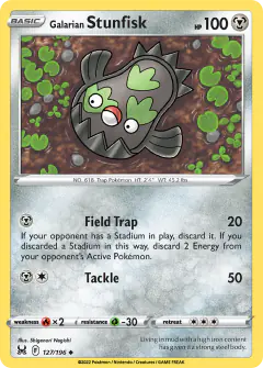 Galarian Stunfisk 127/196 Uncommon card from Lost Origin
