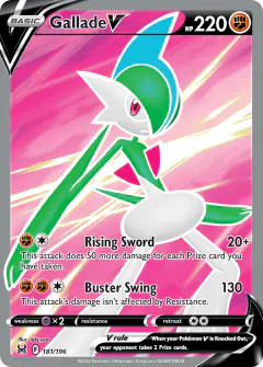 Gallade V 181/196 Rare Ultra card from Lost Origin