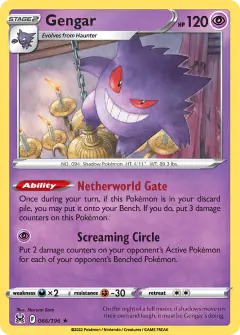 Gengar 066/196 Rare Holo card from Lost Origin