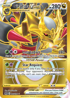 Giratina VSTAR 212/196 Rare Secret card from Lost Origin