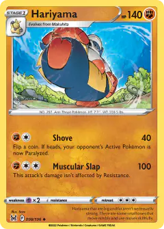 Hariyama 098/196 Uncommon card from Lost Origin
