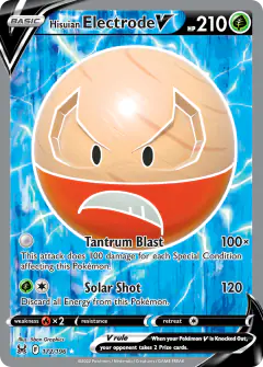 Hisuian Electrode V 172/196 Rare Ultra card from Lost Origin