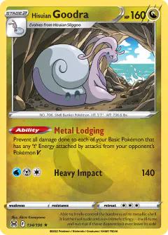 Hisuian Goodra 134/196 Rare Holo card from Lost Origin