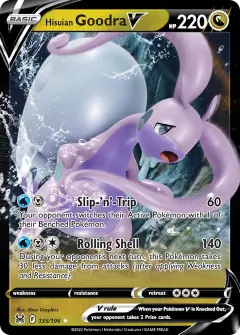 Hisuian Goodra V 135/196 Rare Holo V card from Lost Origin