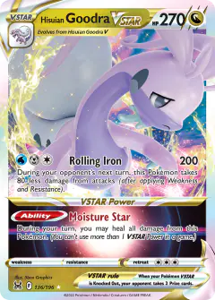 Hisuian Goodra VSTAR 136/196 Rare Holo VSTAR card from Lost Origin