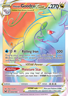 Hisuian Goodra VSTAR 202/196 Rare Rainbow card from Lost Origin