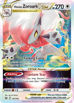 Hisuian Zoroark VSTAR 147/196 Rare Holo VSTAR card from Lost Origin