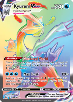 Kyurem VMAX 197/196 Rare Rainbow card from Lost Origin