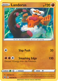 Landorus 105/196 Rare card from Lost Origin