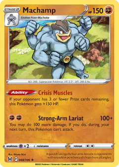 Machamp 088/196 Rare Holo card from Lost Origin