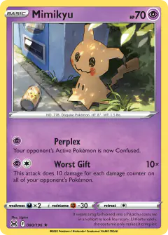 Mimikyu 080/196 Rare card from Lost Origin