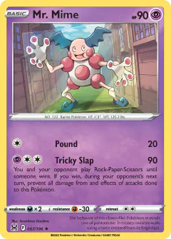 Mr. Mime 067/196 Rare card from Lost Origin