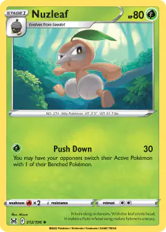Nuzleaf 012/196 Uncommon card from Lost Origin