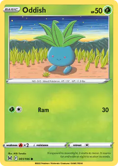 Oddish 001/196 Common card from Lost Origin
