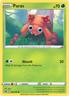 Paras 004/196 Common card from Lost Origin