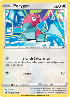 Porygon 140/196 Common card from Lost Origin