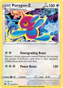 Porygon-Z 142/196 Rare card from Lost Origin
