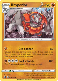 Rhyperior 091/196 Rare card from Lost Origin
