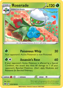 Roserade 015/196 Uncommon card from Lost Origin