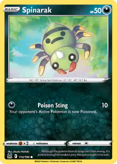 Spinarak 112/196 Common card from Lost Origin