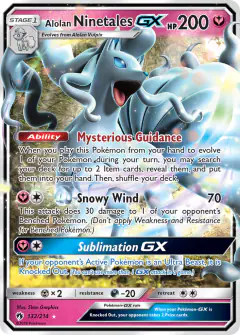 Alolan Ninetales-GX 132/214 Rare Holo GX card from Lost Thunder