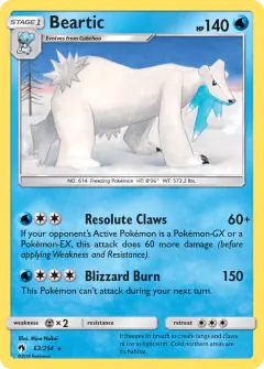 Beartic 62/214 Rare card from Lost Thunder