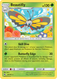 Beautifly 26/214 Rare card from Lost Thunder