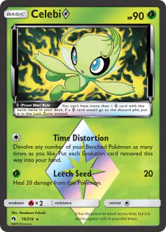 Celebi ◇ 19/214 Rare Prism Star card from Lost Thunder