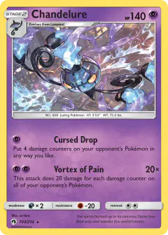 Chandelure 103/214 Rare Holo card from Lost Thunder