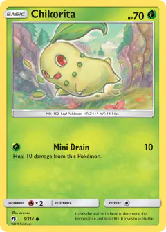 Chikorita 6/214 Common card from Lost Thunder