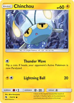 Chinchou 73/214 Common card from Lost Thunder