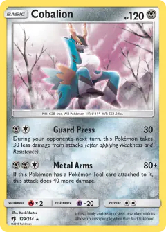 Cobalion 129/214 Rare Holo card from Lost Thunder