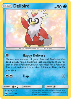 Delibird 57/214 Uncommon card from Lost Thunder