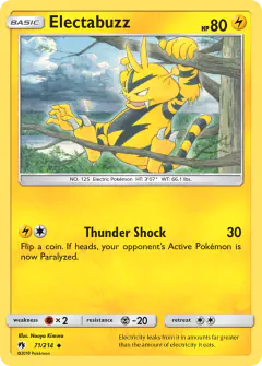 Electabuzz 71/214 Uncommon card from Lost Thunder