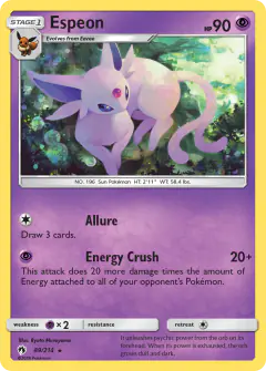 Espeon 89/214 Rare card from Lost Thunder