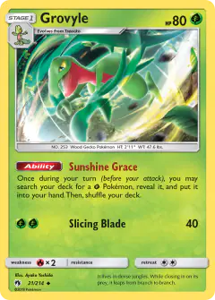 Grovyle 21/214 Uncommon card from Lost Thunder
