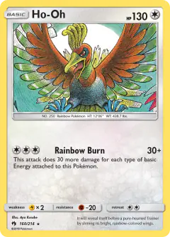 Ho-Oh 160/214 Rare card from Lost Thunder