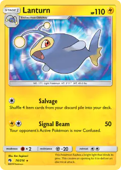 Lanturn 74/214 Rare card from Lost Thunder