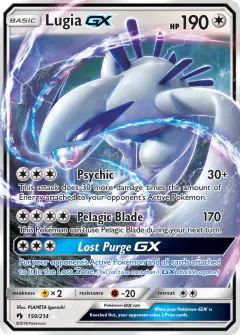 Lugia-GX 159/214 Rare Holo GX card from Lost Thunder