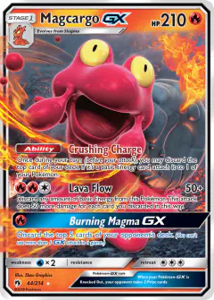 Magcargo-GX 44/214 Rare Holo GX card from Lost Thunder