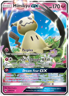 Mimikyu-GX 149/214 Rare Holo GX card from Lost Thunder