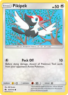 Pikipek 163/214 Common card from Lost Thunder