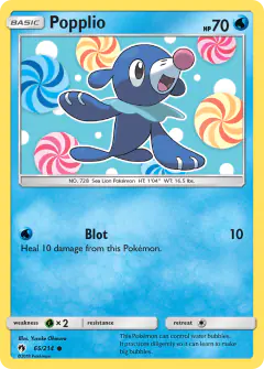 Popplio 65/214 Common card from Lost Thunder