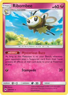 Ribombee 146/214 Rare card from Lost Thunder