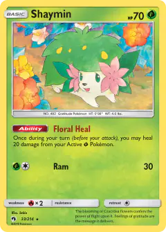 Shaymin 33/214 Rare Holo card from Lost Thunder